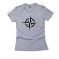 thumbnail image 1 of Classic Compass Directions - North South East West Women's Cotton Grey T-Shirt, 1 of 2