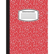 Classic Composition Notebook Wide Ruled Lined Paper Notebook Journal 8.5" x 11" 100 Pages Red Paperback