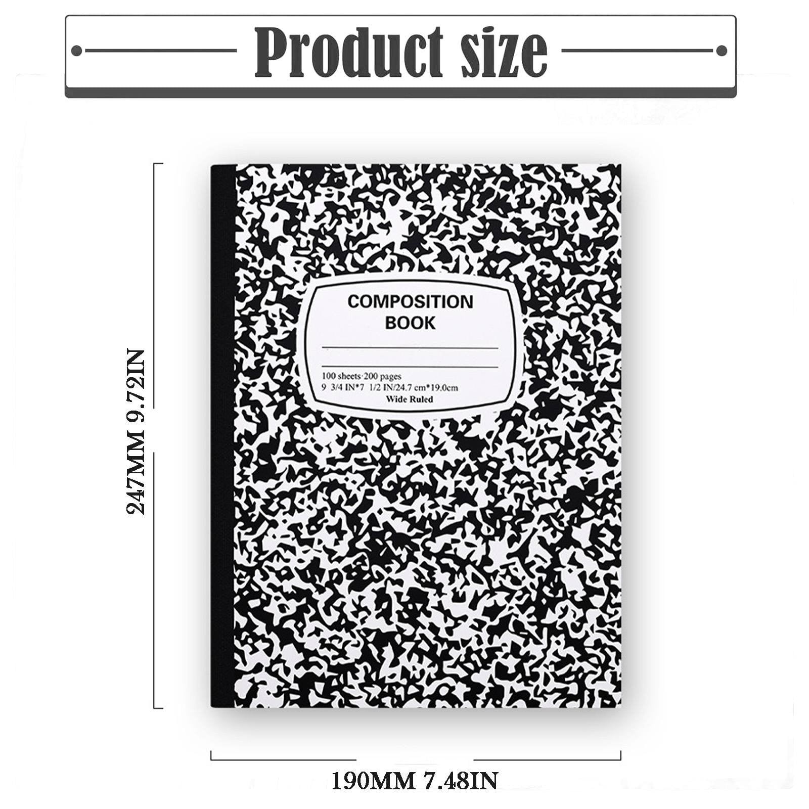 Classic Composition Notebook Hardbound Sewn Binding 200 Pages 9.75x7.5 ...