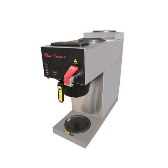 Classic Concepts MRC3AF Stainless Steel Commercial Brewer - 3 Warmer with Direct Water Line & Faucet