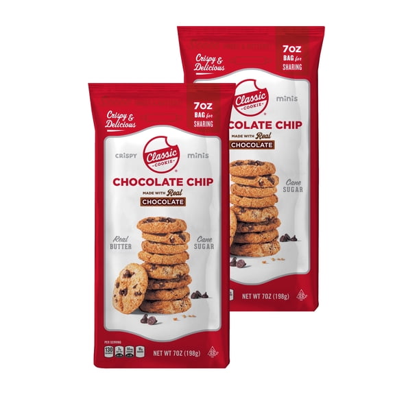 Classic Cookie, Crispy Mini Cookies, Chocolate Chip 7oz, 2 Bags