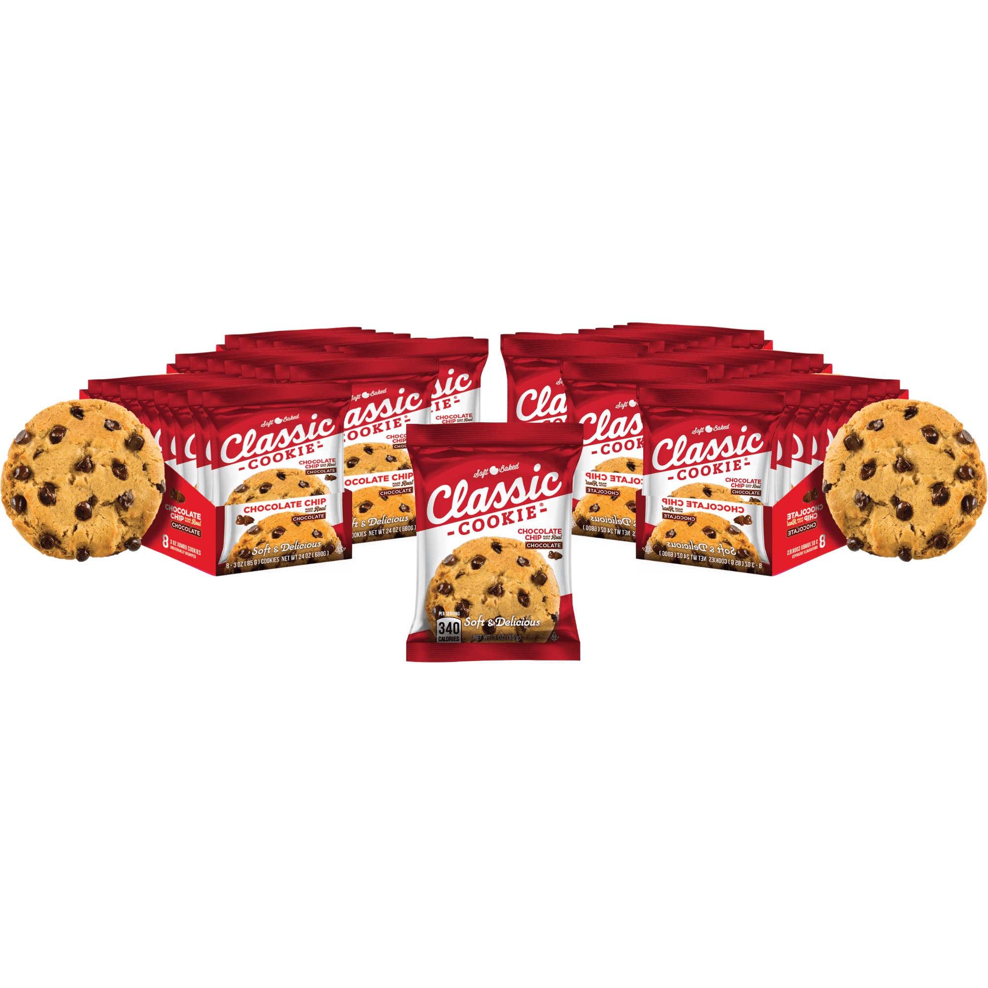 Classic Cookie Soft Baked Chocolate Chip Cookies, 6 Boxes, 48