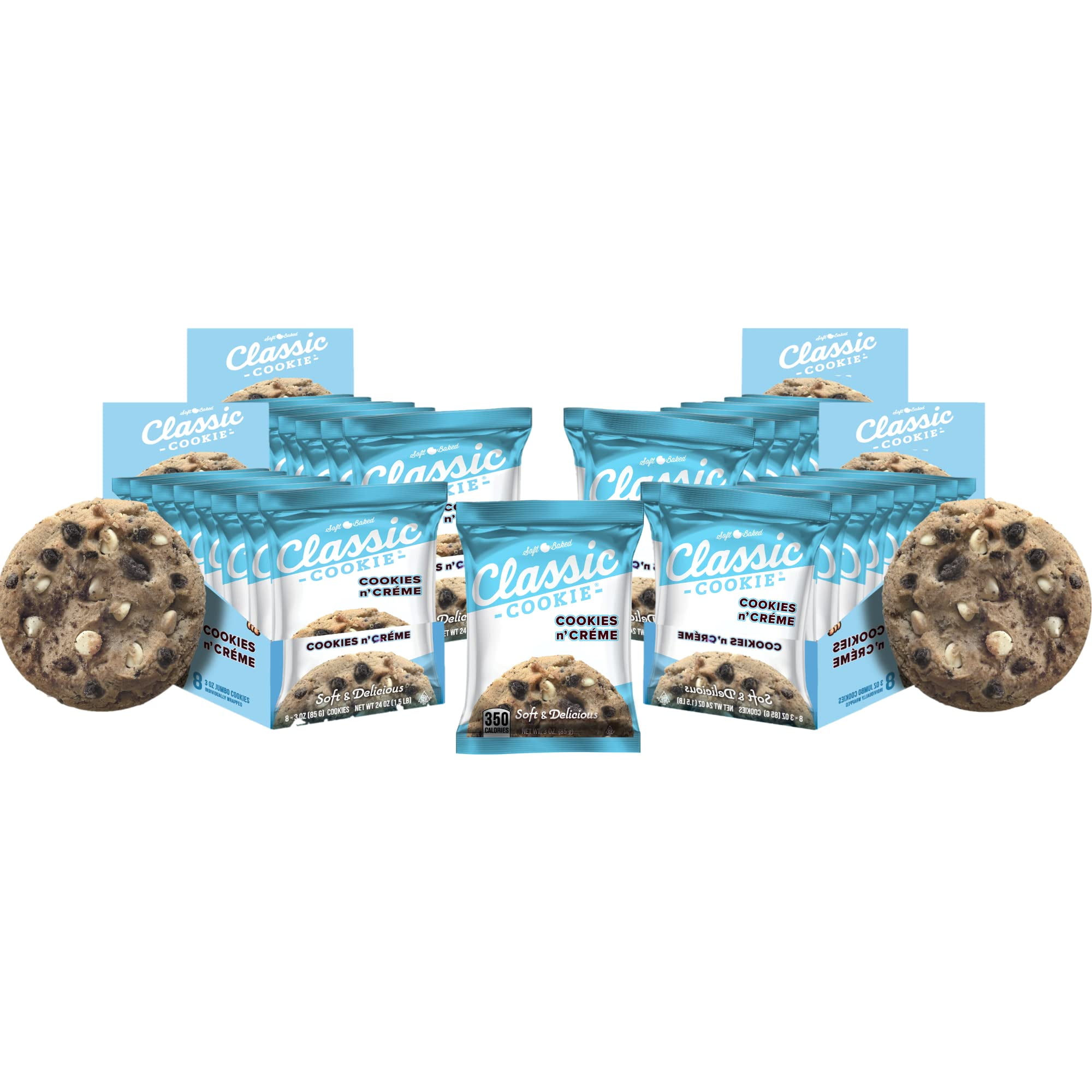 Classic Cookie Soft Baked Cookies n' Crème Cookies made with Hershey's®  Premier White Creme Chips, 2 Boxes, 16 Individually Wrapped Cookies