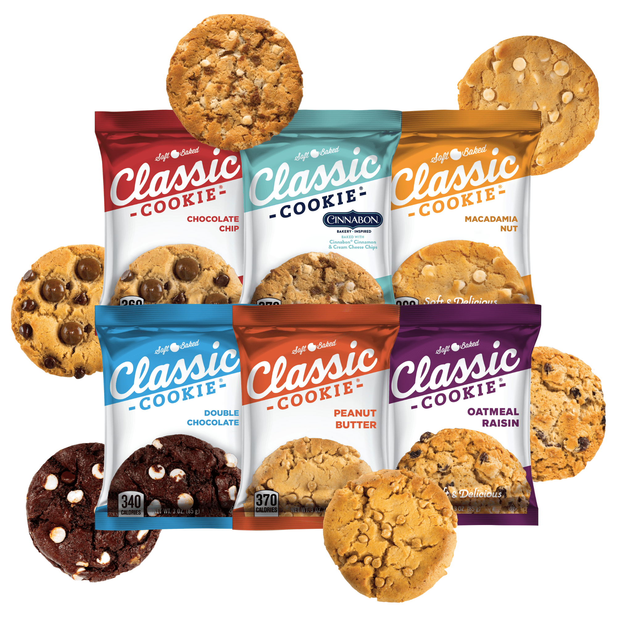 Classic Cookie Soft Baked Variety Pack, 48 Individually Wrapped Cookies, 3  oz Per Cookie