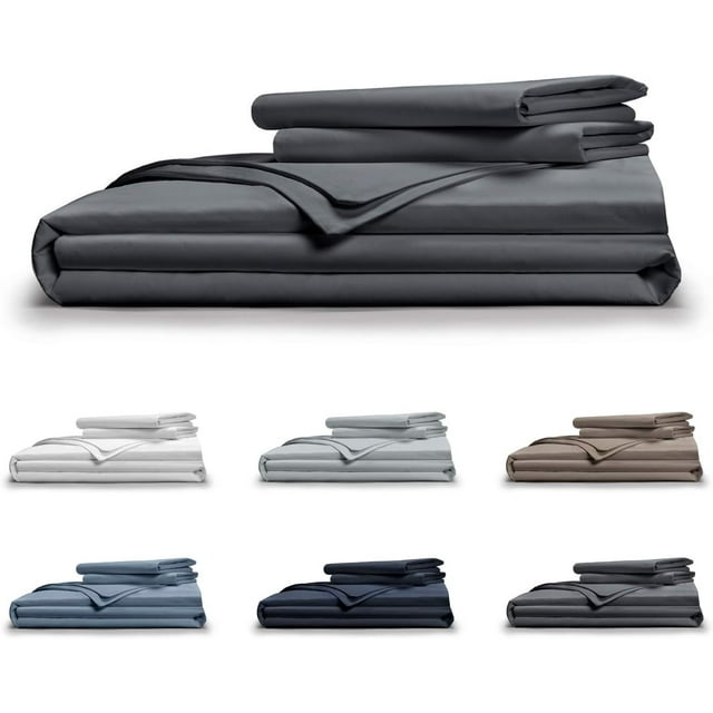 Classic Cool Crisp 100 Cotton Percale Duvet Cover Set Charcoal