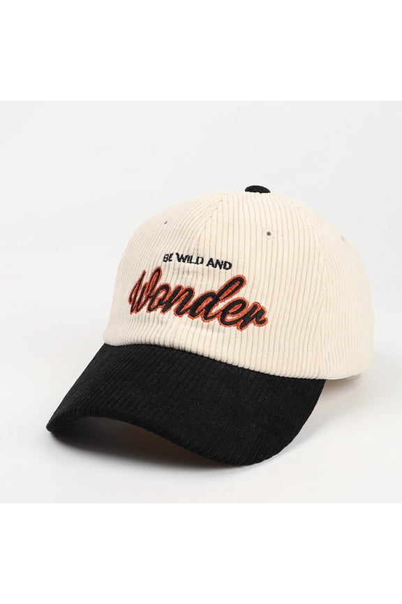 Classic Corduroy Baseball Cap Hat Casual Prep Fashion Stylish Adjustable Comfortable Soft Daily Wear Headwear, Black