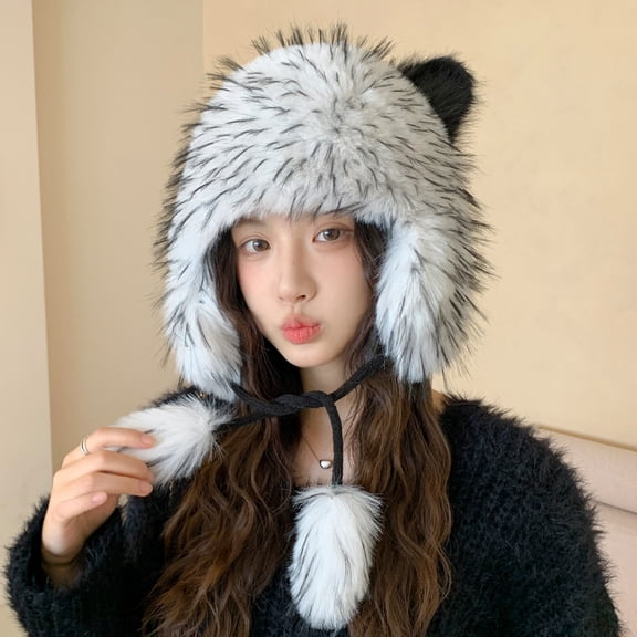 Classic Cossack Hat - Faux Fur Hats for Women - Warm Furry Russian Hat