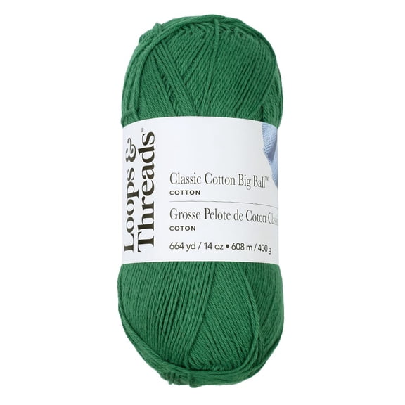 Classic Cotton Big Ball™ Solid Yarn by Loops & Threads®