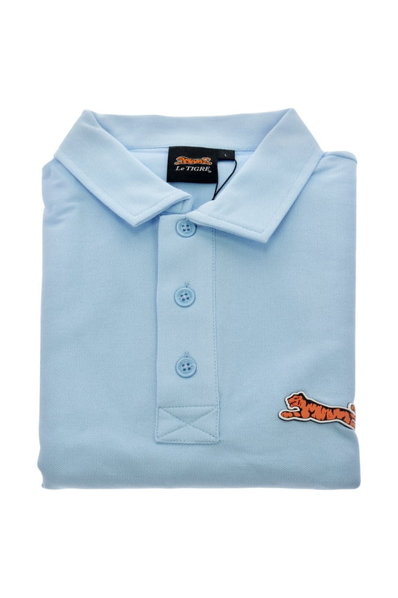 Classic Cotton Polo Shirt for Men by Le Tigre - Sky Blue - Size Large (L)