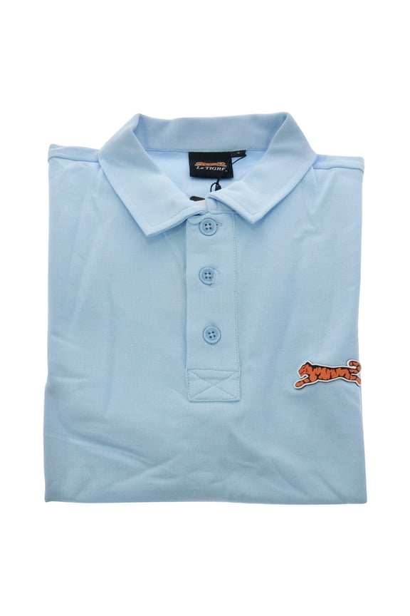 Classic Cotton Polo Shirt for Men by Le Tigre - Sky Blue - Size Small (S)