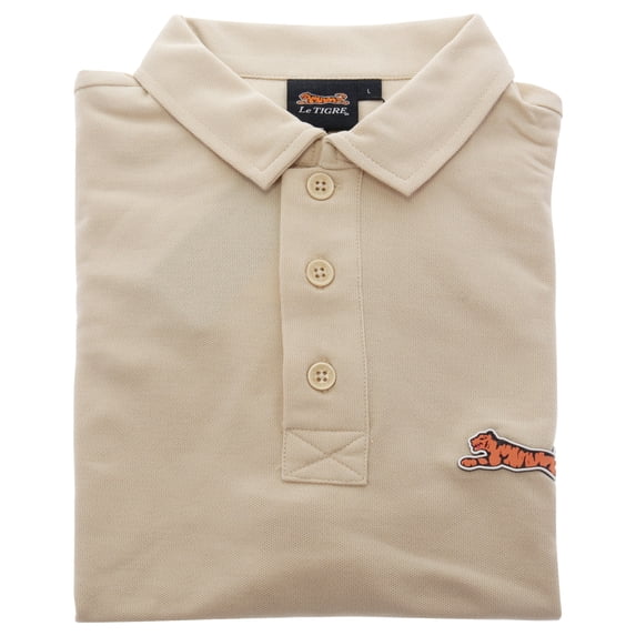 Classic Cotton Polo Shirt for Men by Le Tigre - Beige - Size Large (L)
