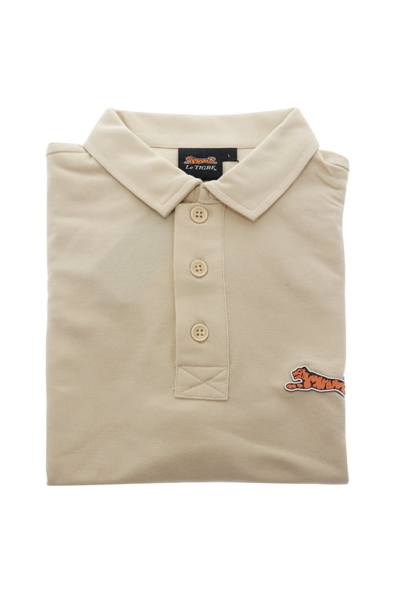 Classic Cotton Polo Shirt for Men by Le Tigre - Beige - Size Large (L)
