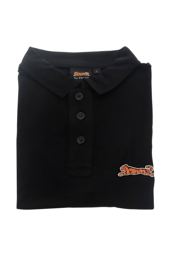 Classic Cotton Polo Shirt for Men by Le Tigre - Black - Size Large (L)