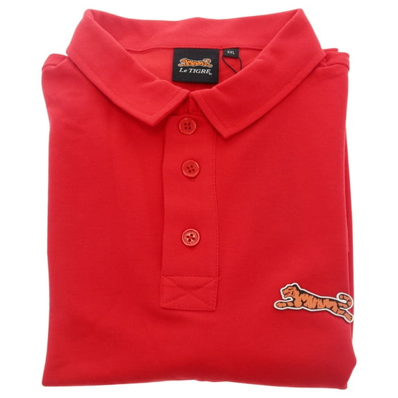 Classic Cotton Polo Shirt for Men by Le Tigre - Red - Size XX-Large (XXL)