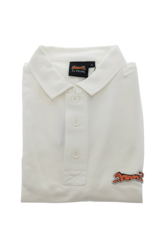 Classic Cotton Polo Shirt for Men by Le Tigre - White - Size Medium (M)