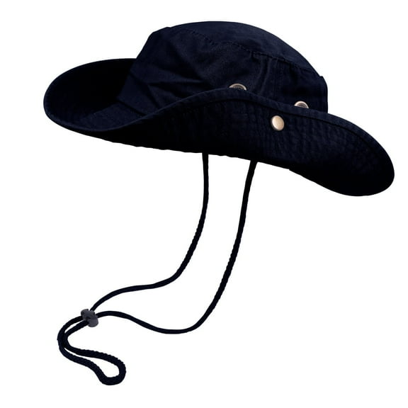 TZ Promise Classic Cotton Wide Brim Bucket Hat with Adjustable String Unisex Sun Hat Lightweight Outdoor Travel