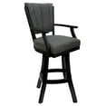 thumbnail image 1 of Classic Counter 26" Solid Wood Bar Stool - Northwest Elk Charcoal Fabric - Black, 1 of 2