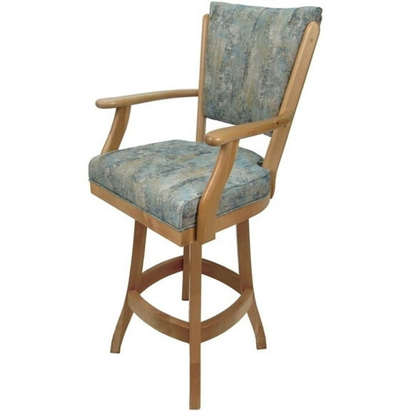 Classic Counter 26" Solid Wood Swivel Bar Stool - Poet Sky (Blue) - Natural