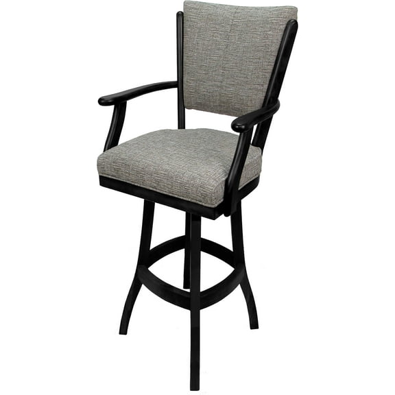 Classic Counter Swivel Bar Stool Solid Wood 26" - Jetty June Tan Fabric - Black