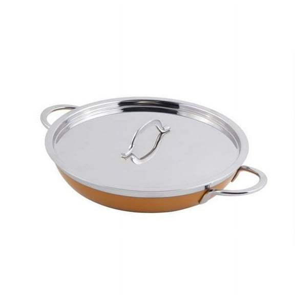Classic Country French Collection Saute 1 quart Pan & Skillet with Cover Double Handle - Yellow - 20 oz