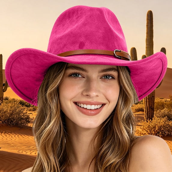 Classic Cowboy Style Statement Hat Designed for Travel Sun Suede Velvet Western Headwear