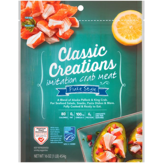 Classic Creation Flake Style Imitation Crab Meat, 16 oz