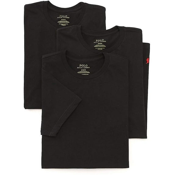 Classic Crew Neck T-Shirt 3-Pack, Black, XL