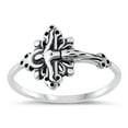 thumbnail image 1 of Classic Crucifix Ring .925 Sterling Silver Christian Jesus Band Jewelry Female Male Unisex Size 5, 1 of 4