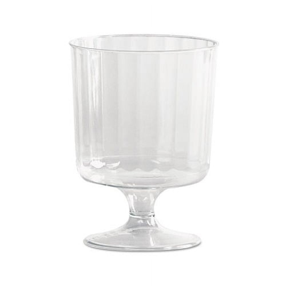 Classic Crystal Plastic Wine Glasses on Pedestals 5 oz., Clear, Fluted