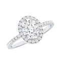thumbnail image 1 of Rosec Jewels Classic Cubic Zirconia Halo Engagement Ring for Women, 14K White Gold, US 4.50, 1 of 9