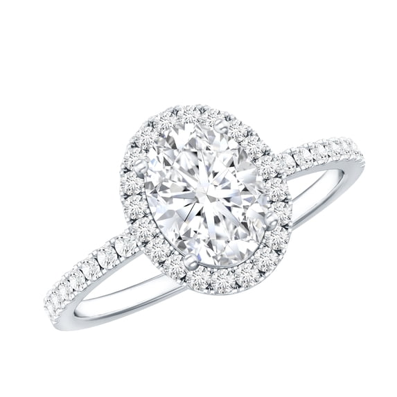 Rosec Jewels Classic Cubic Zirconia Halo Engagement Ring for Women, 925 Sterling Silver, US 4.00