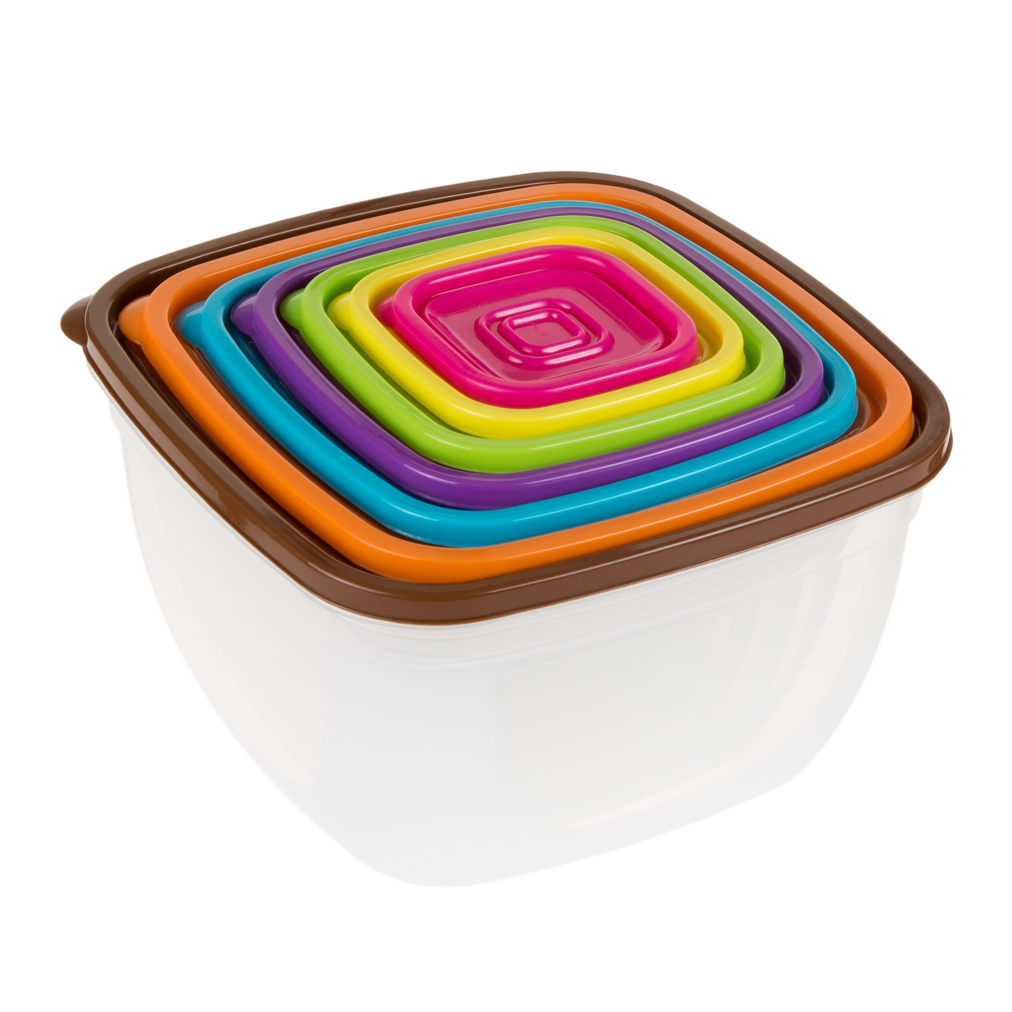 LocknLock Set of 10 Multi-Color Square Containers 
