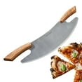 thumbnail image 1 of Classic Cuisine 17” Stainless Steel Pizza Cutter Rocker Blade with Olivewood Handles, 1 of 6