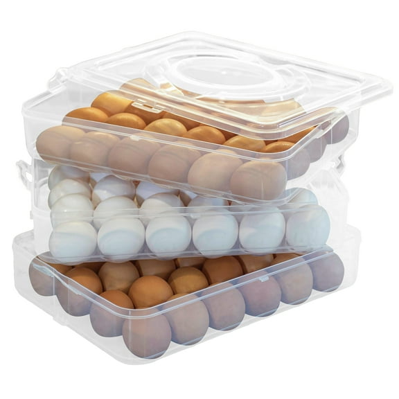 Classic Cuisine 3-Tier Egg Holder with Lid and Handle - Holds 72 Eggs