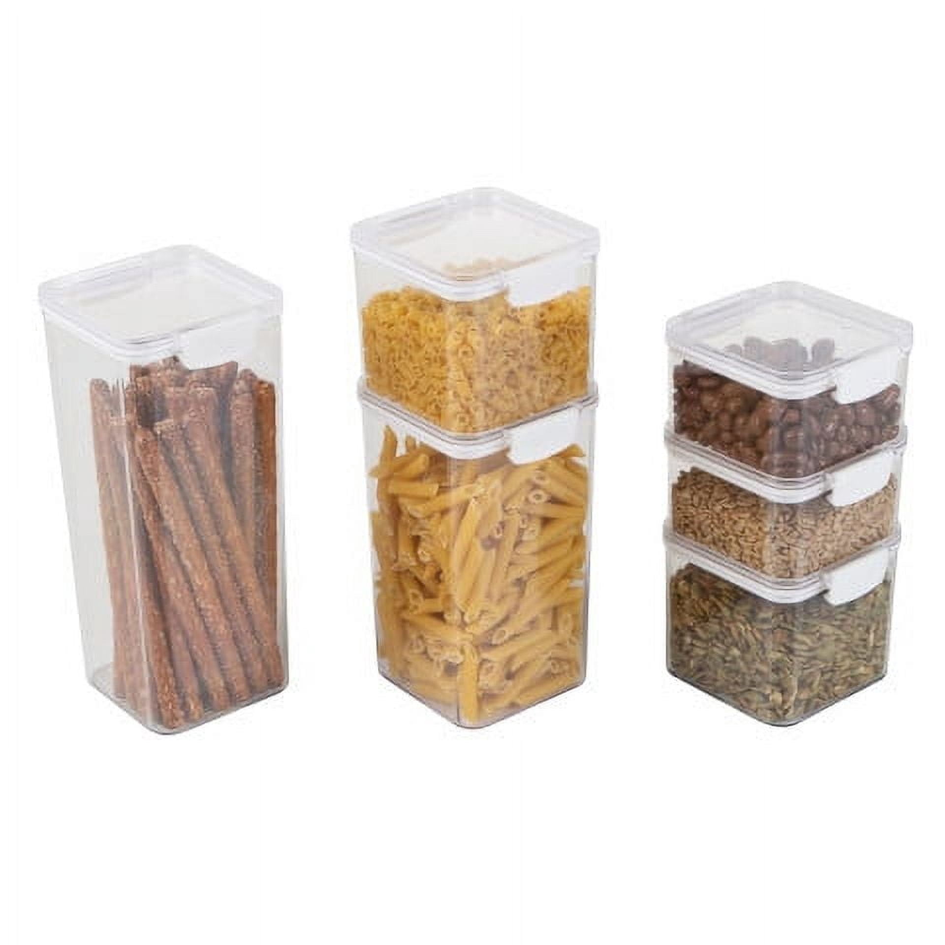 Classic Cuisine 6-Piece Food Storage Containers and Lids Set for Kitchen and Pantry Organization, Clear