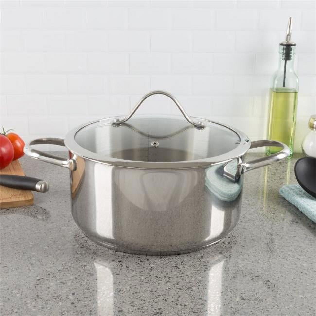 Classic Cuisine 6 qt Stainless Steel Stock Pot with Lid 