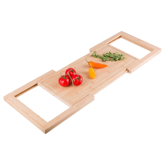 Classic Cuisine Expandable Over the Sink Cutting Board with Juice Groove and Slip-Resistant Grips