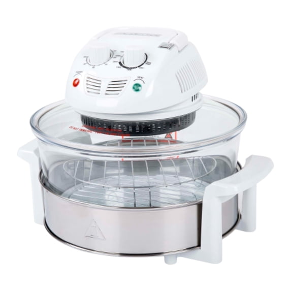 8-in-1 Classic Cuisine Halogen Oven Air Fryer - 12 to 17Qt Durable Glass Air Fryer (White)