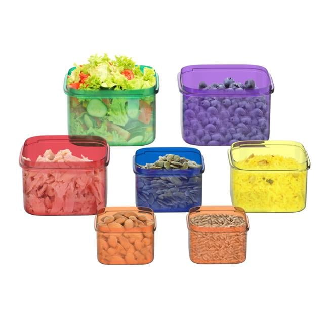 Color-Coded BPA-Free Plastic Meal Prep Containers Set