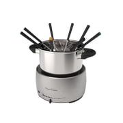 Classic Cuisine Stainless-Steel Fondue Set - Melting Pot with 8 Forks