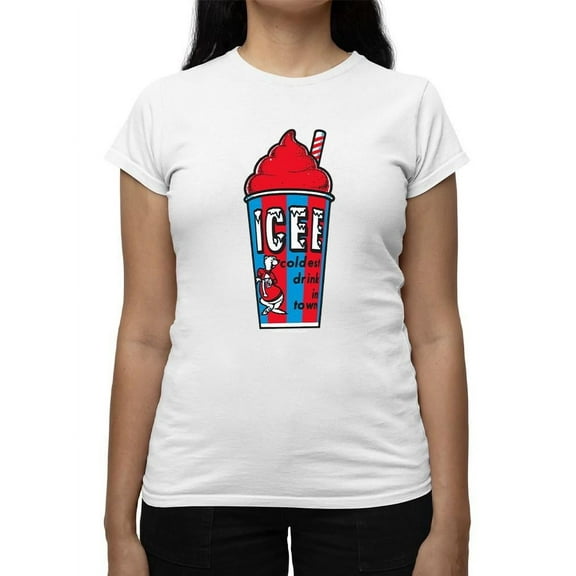 Classic Cup Design - Retro ICEE 'Coldest Drink In Town' Graphic Women's T-shirt