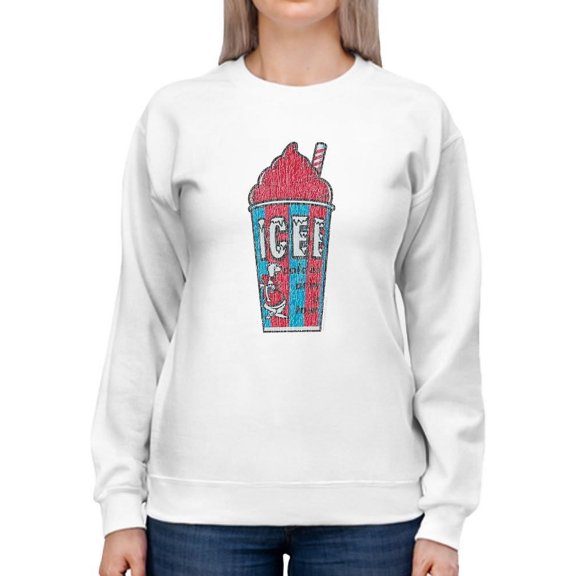Classic Cup Design - Retro ICEE 'Coldest Drink In Town' Sweatshirt Women's