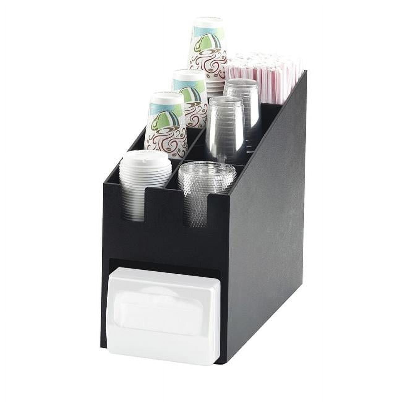 Classic Cup, Lid & Straw Organizer with Napkin Dispenser Slot 9.125 x