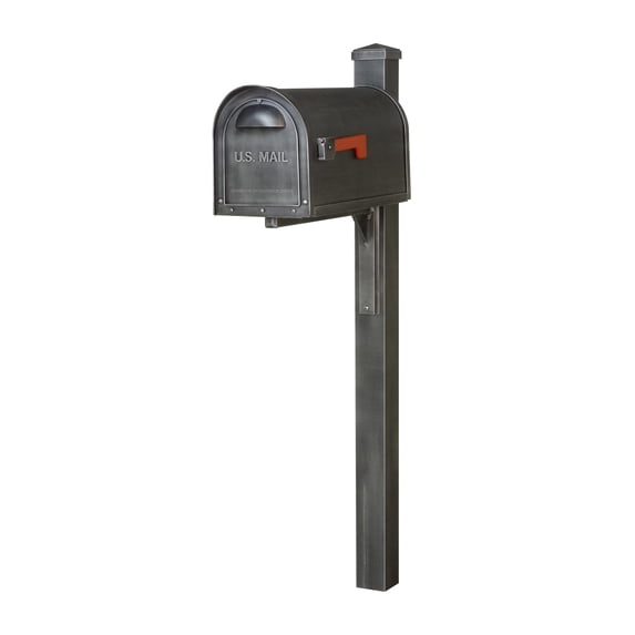 Special Lite Products SCC1008-SPK720-SW Classic Curbside Mailbox & Wellington with Direct Burial Mailbox Post Smooth