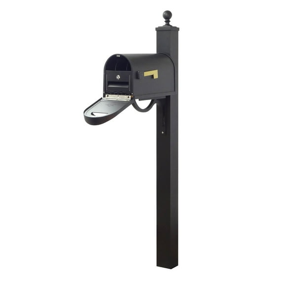 Classic Curbside Mailbox with Locking Insert and Springfield Mailbox Post
