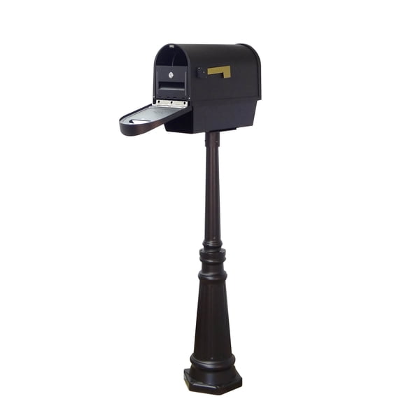 Classic Curbside Mailbox with Newspaper Tube, Locking Insert and Tacoma Mailbox Post with Direct Burial Kit