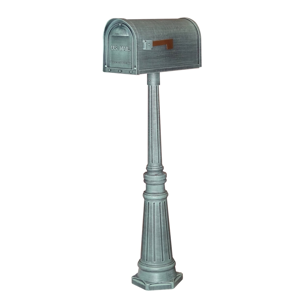 Classic Curbside Mailbox with Surface Mount Mailbox Post Verde