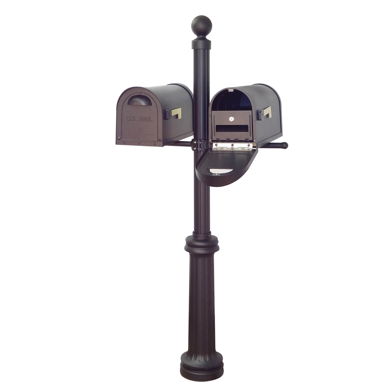 Classic Curbside Mailboxes with Locking Inserts and Fresno Double Mount