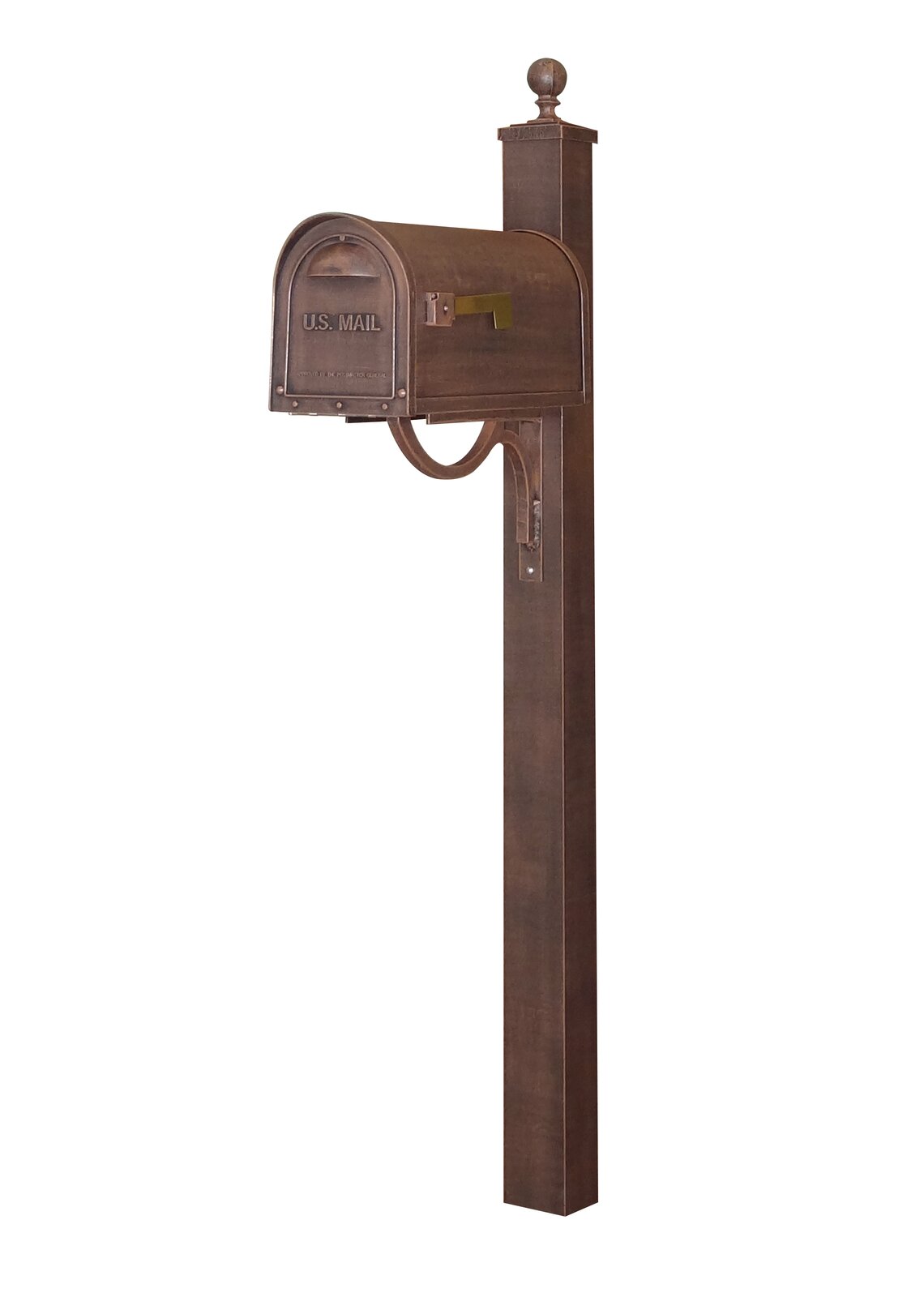 Classic Curbside Post Mounted Mailbox, Rain Overhang, Material