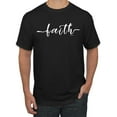 thumbnail image 1 of Classic Cursive Christian Faith Quote Inspirational/Christian Men's Graphic T-Shirt, Black, Small, 1 of 3